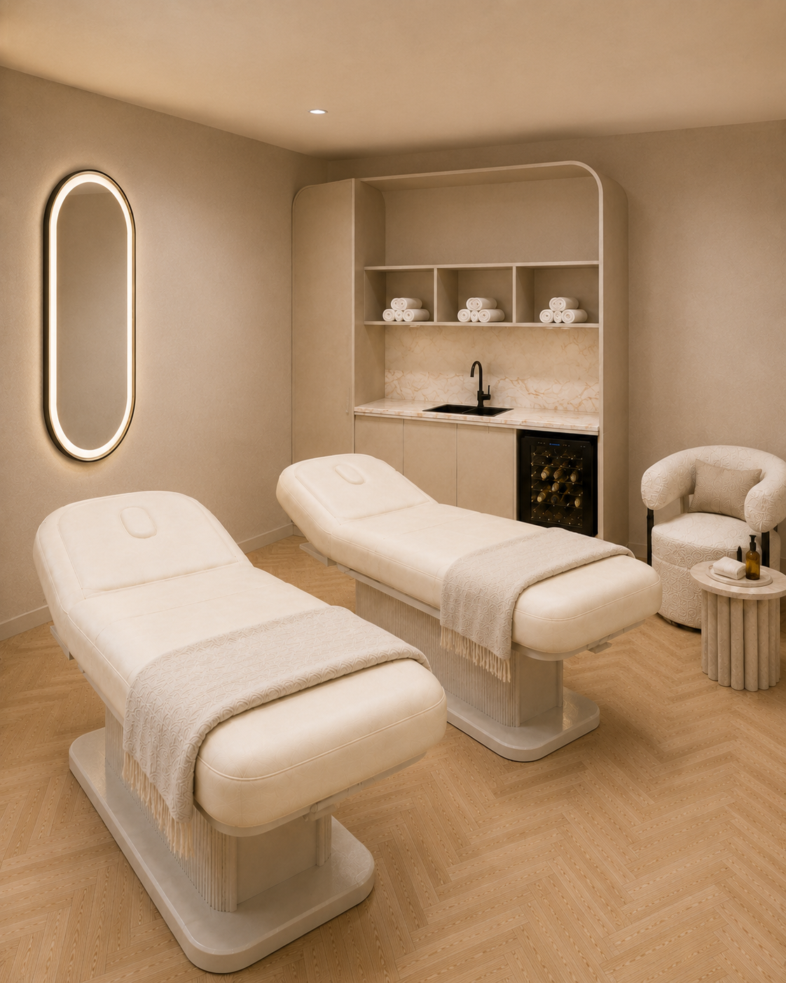 Classic and Deluxe Double beauty and wellness studios rendering at Salon Lane Richmond